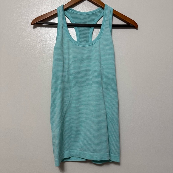 Lululemon Run Swiftly Tech Racerback Heathered Angel Blu Womens Small Athlesiure - Picture 7 of 7